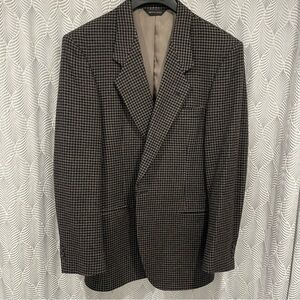 Men's Black and Gray Houndstooth Blazer